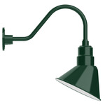 Angle Outdoor Gooseneck Wall Light - Forest Green / White