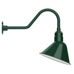 Angle Outdoor Gooseneck Wall Light - Forest Green / White