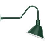 Angle Outdoor Gooseneck Wall Light - Forest Green / White