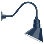 Angle Outdoor Gooseneck Wall Light - Navy / White