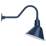 Angle Outdoor Gooseneck Wall Light - Navy / White