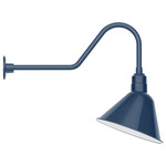 Angle Outdoor Gooseneck Wall Light - Navy / White