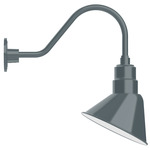 Angle Outdoor Gooseneck Wall Light - Slate Gray / White