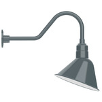 Angle Outdoor Gooseneck Wall Light - Slate Gray / White