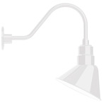 Angle Outdoor Gooseneck Wall Light - White / White