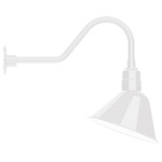 Angle Outdoor Gooseneck Wall Light - White / White