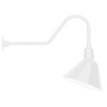 Angle Outdoor Gooseneck Wall Light - White / White