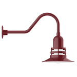 Atomic Gooseneck Outdoor Wall Light - Barn Red / Frosted