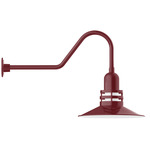 Atomic Gooseneck Outdoor Wall Light - Barn Red / Frosted