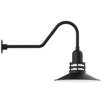 Atomic Gooseneck Outdoor Wall Light - Black / Frosted