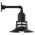 Atomic Straight Arm Outdoor Wall Light - Black / Frosted
