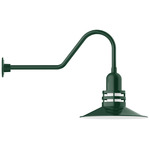 Atomic Gooseneck Outdoor Wall Light - Forest Green / Frosted