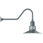 Atomic Gooseneck Outdoor Wall Light - Slate Gray / Frosted