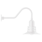 Atomic Gooseneck Outdoor Wall Light - White / Frosted