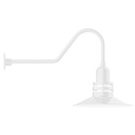 Atomic Gooseneck Outdoor Wall Light - White / Frosted