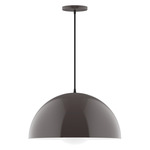 Axis Arcade Cord Hung Pendant with Glass Globe - Architectural Bronze / Opal