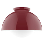 Axis Dome Ceiling Light with Glass - Barn Red / Opal