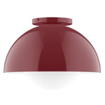 Axis Arcade Ceiling Light with Glass Globe - Barn Red / Opal