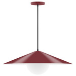 Axis Shallow Cone Globe Pendant - Barn Red / Opal