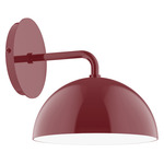Axis Dome Curved Arm Wall Light - Barn Red