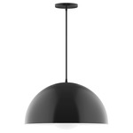 Axis Arcade Cord Hung Pendant with Glass Globe - Black / Opal