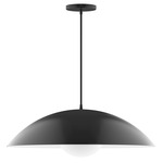 Axis Plateau Cord Hung Pendant with Glass Globe - Black / Opal