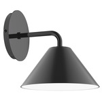 Axis Cone Curved Arm Wall Light - Black