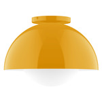Axis Arcade Ceiling Light with Glass Globe - Bright Yellow / Opal