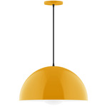 Axis Arcade Cord Hung Pendant with Glass Globe - Bright Yellow / Opal
