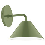 Axis Cone Curved Arm Wall Light - Fern Green