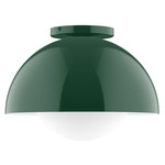 Axis Dome Ceiling Light with Glass - Forest Green / Opal