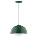 Axis Dome Globe Pendant - Forest Green / Opal