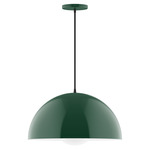 Axis Dome Globe Pendant - Forest Green / Opal