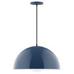Axis Arcade Cord Hung Pendant with Glass Globe - Navy / Opal