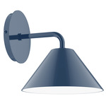 Axis Cone Curved Arm Wall Light - Navy