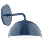 Axis Dome Curved Arm Wall Light - Navy