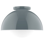 Axis Arcade Ceiling Light with Glass Globe - Slate Gray / Opal
