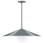 Axis Shallow Cone Globe Pendant - Slate Gray / Opal