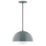 Axis Arcade Cord Hung Pendant with Glass Globe - Slate Gray / Opal