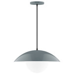 Axis Plateau Cord Hung Pendant with Glass Globe - Slate Gray / Opal