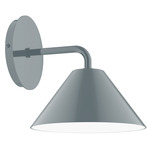Axis Cone Curved Arm Wall Light - Slate Gray