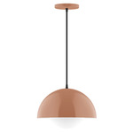 Axis Arcade Cord Hung Pendant with Glass Globe - Terracotta / Opal