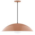 Axis Plateau Cord Hung Pendant with Glass Globe - Terracotta / Opal