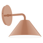 Axis Cone Curved Arm Wall Light - Terracotta