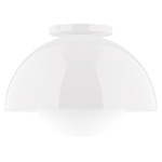 Axis Arcade Ceiling Light with Glass Globe - White / Opal