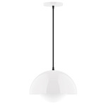Axis Arcade Cord Hung Pendant with Glass Globe - White / Opal