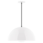 Axis Arcade Cord Hung Pendant with Glass Globe - White / Opal