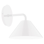 Axis Cone Curved Arm Wall Light - White