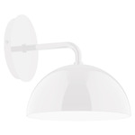 Axis Dome Curved Arm Wall Light - White