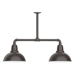 Cafe 2 Light Linear Outdoor Pendant - Architectural Bronze / White